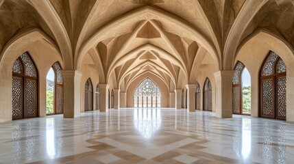 Obraz premium Stunning Perspective of Intricate Architectural Design with Arches