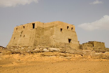 Sudan throne hall in Dongola on a cloudy spring day