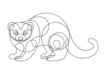 Continuous One Line Ferret | Minimalist Animal Vector Illustration