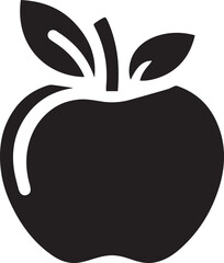 apple symbol. black silhouette isolated on white