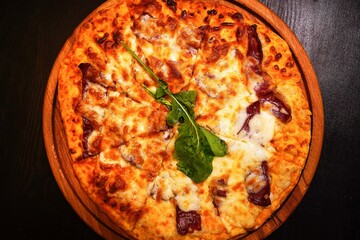 Cheese and bacon pizza 