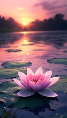  a portrait of lotus flower in water view
Tranquil Beauty: Lotus Blossom Floating on Calm Waters"