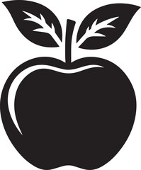 apple symbol. black silhouette isolated on white