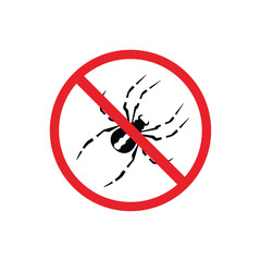 prohibited and dangerous signs. spider danger. it is forbidden to bring spider