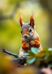 Red squirrel (lat sciurus vulgaris) bokeh red bokeh abstract background glow design light texture effect sparkle