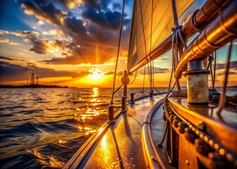 Golden Hour Sailboat: Close-Up Sunset Macro Photography