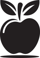 apple symbol. black silhouette isolated on white