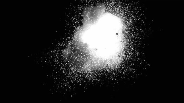 Large explosion with shafts of fire and smoke alpha channel, three different speeds included, 4K