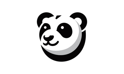 A panda bear with a smile on its face logo vector