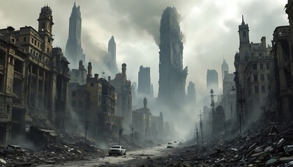 Exploring a Post-apocalyptic Cityscape with Fog and Ð Ð°Ð·Ñ€ÑƒÑ…Ð°