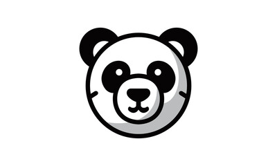 A panda bear with a smile on its face logo vector