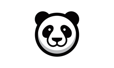 A panda bear with a smile on its face logo vector