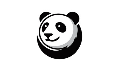 A panda bear with a smile on its face logo vector