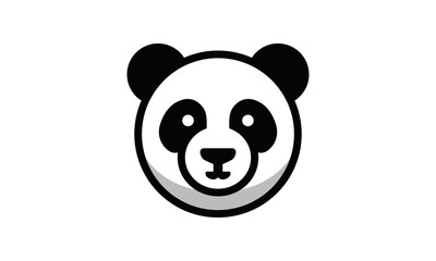 A panda bear with a smile on its face logo vector