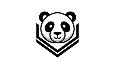 A panda bear with a smile on its face logo vector