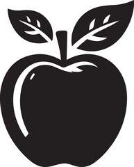 apple symbol. black silhouette isolated on white