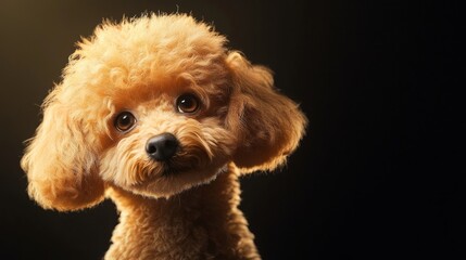 Realistic 3D Toy Poodle Dog Tilting Head with Ears Flopping