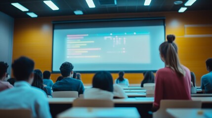Fototapeta premium Engaging Classroom Experience with Digital Learning Platforms