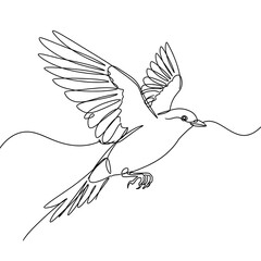 Obraz premium drawing of a bird without lifting your hands
