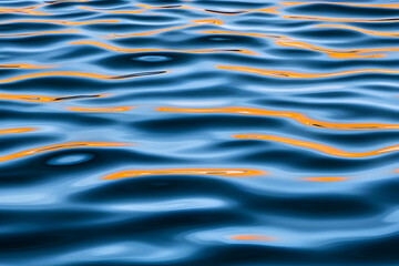 Water surface with golden reflections, used for backgrounds, graphics and textures