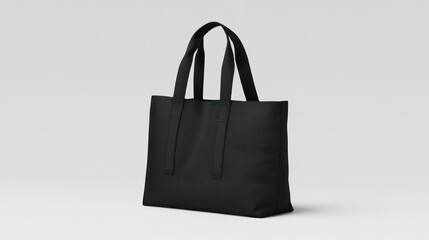 Black Tote Bag With Zebra Print On White Background