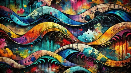 Grunge Abstract Wave Pattern: Urban Exploration Photography Background