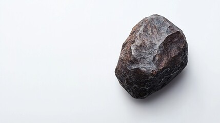 Natural Dark Stone on White Background for Creative Projects
