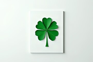 Four-Leaf Clover Image on White Background for St. Patrick's Day