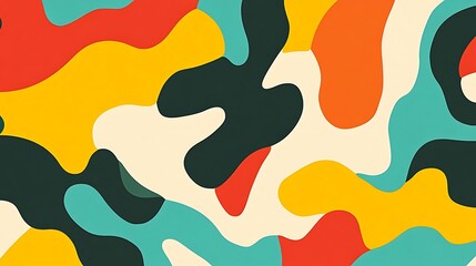 Abstract Colorful Organic Shapes Design Background