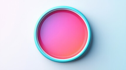 Circular gradient badge with vibrant pink and blue tones, modern and minimalistic