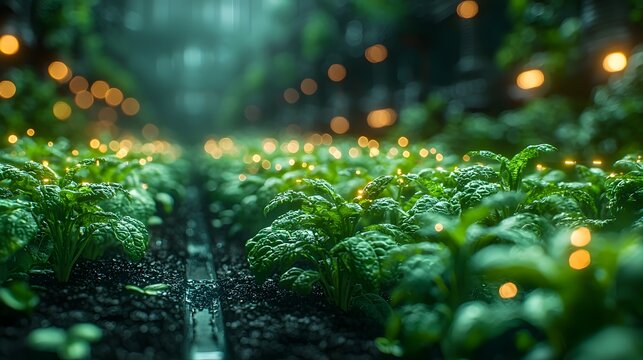 Futuristic Holographic Agricultural Dashboard Projecting Soil Health and Growth Analytics - Powered by Adobe
