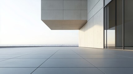 Obraz premium Modern residential building with clean design, showcasing simplicity and contemporary living. 