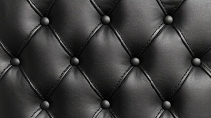 Naklejka premium Black Faux Leather Capitone with Elegant Quilted Detailing