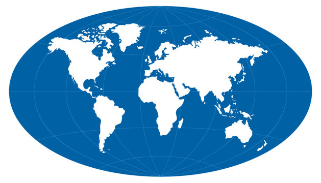 World map. Globe with graticule lines style. Modern vector illustration