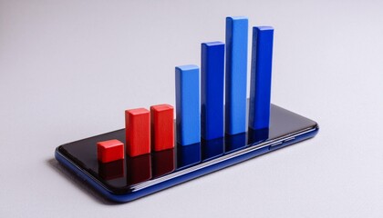 밝은 배경에 빨간색 상승봉과 파란색 하락봉을 간단하게 배열한 스마트폰 화면용 주식 봉차트