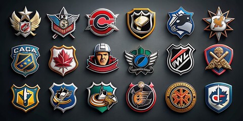 Hockey Emblem Collection:  Sharp Designs & Templates for Teams, Leagues & Merchandise. High-Resolution Images.