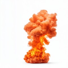 Fiery Orange Explosion with Thick Billowing Smoke in a Dramatic and Intense Background Setting