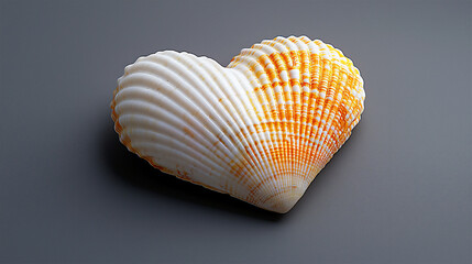 Obraz premium minimalist heart-shaped shell art
