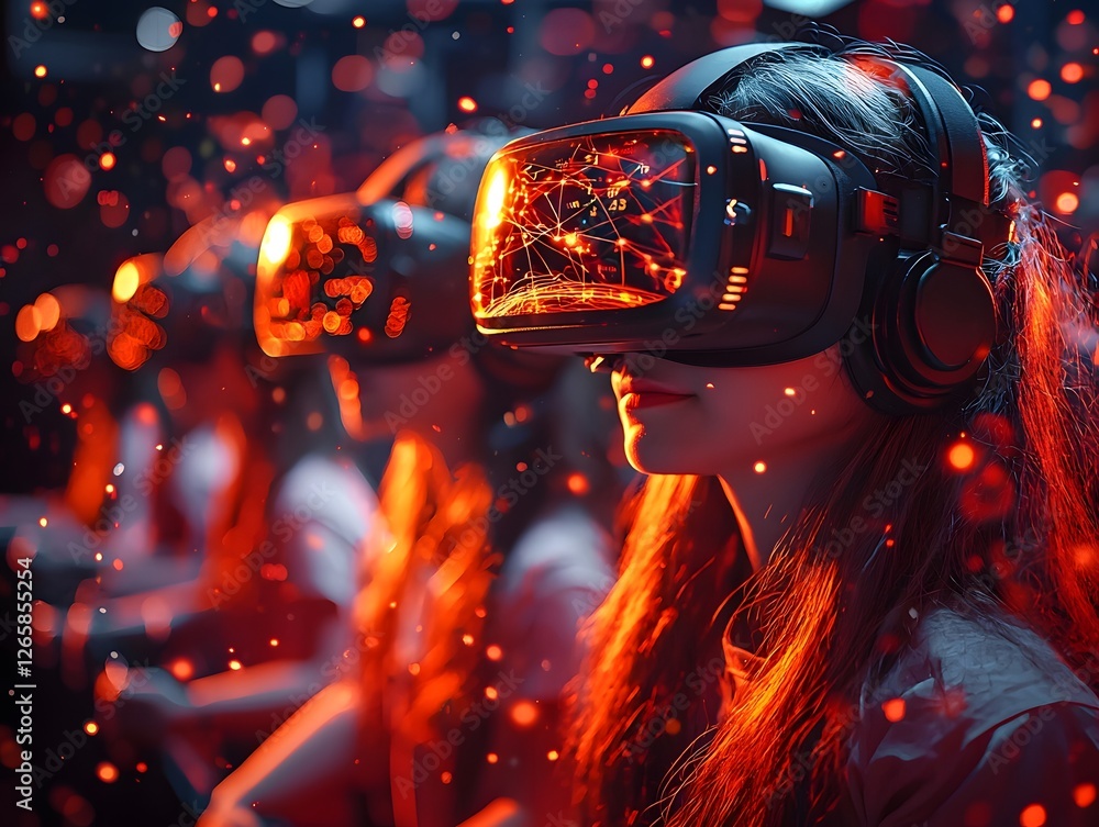Poster students immersed in visualizing physics concepts in virtual reality classroom