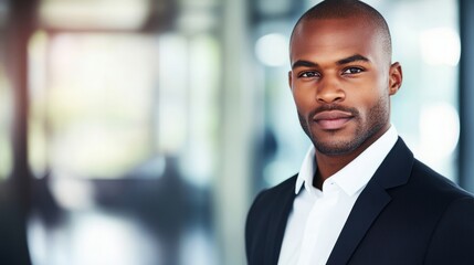 Fototapeta premium Focused professional in formal attire, embodying determination and expertise.