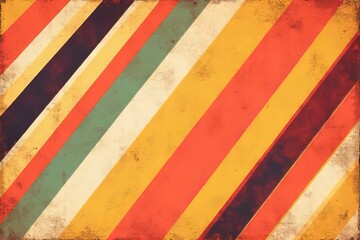 Retro Diagonal Striped Background Design with Vintage Colors