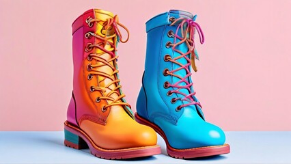 Close-Up of Two Different Colored Shoes for National Two Different Colored Shoes Day: Playful and Unique Style