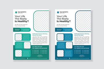 Medical Flyer design, Vector file fully editable. Modern and clean design.
