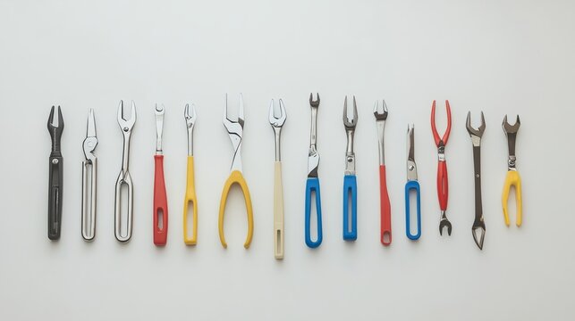 Neatly arranged electrician tools showcase precision and professional craftsmanship.	