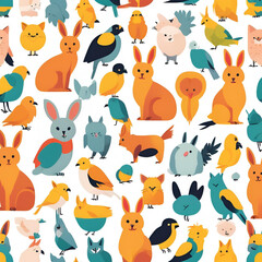 set of funny animals