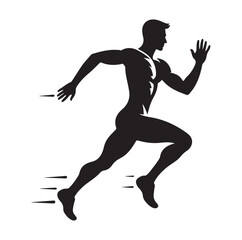 Running Human Silhouette vector illustration