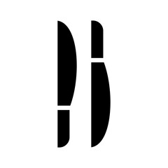 Knives isolated glyph vector icon