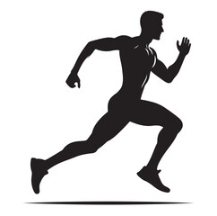 Running Human Silhouette vector illustration