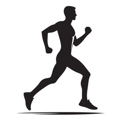 Running Human Silhouette vector illustration