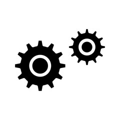 Gear wheel isolated glyph vector icon